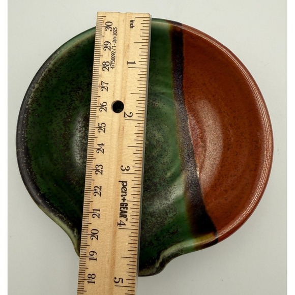 Handmade Studio Pottery Glazed Spoon Rest Dish. - Vintage - Picture 5 of 6